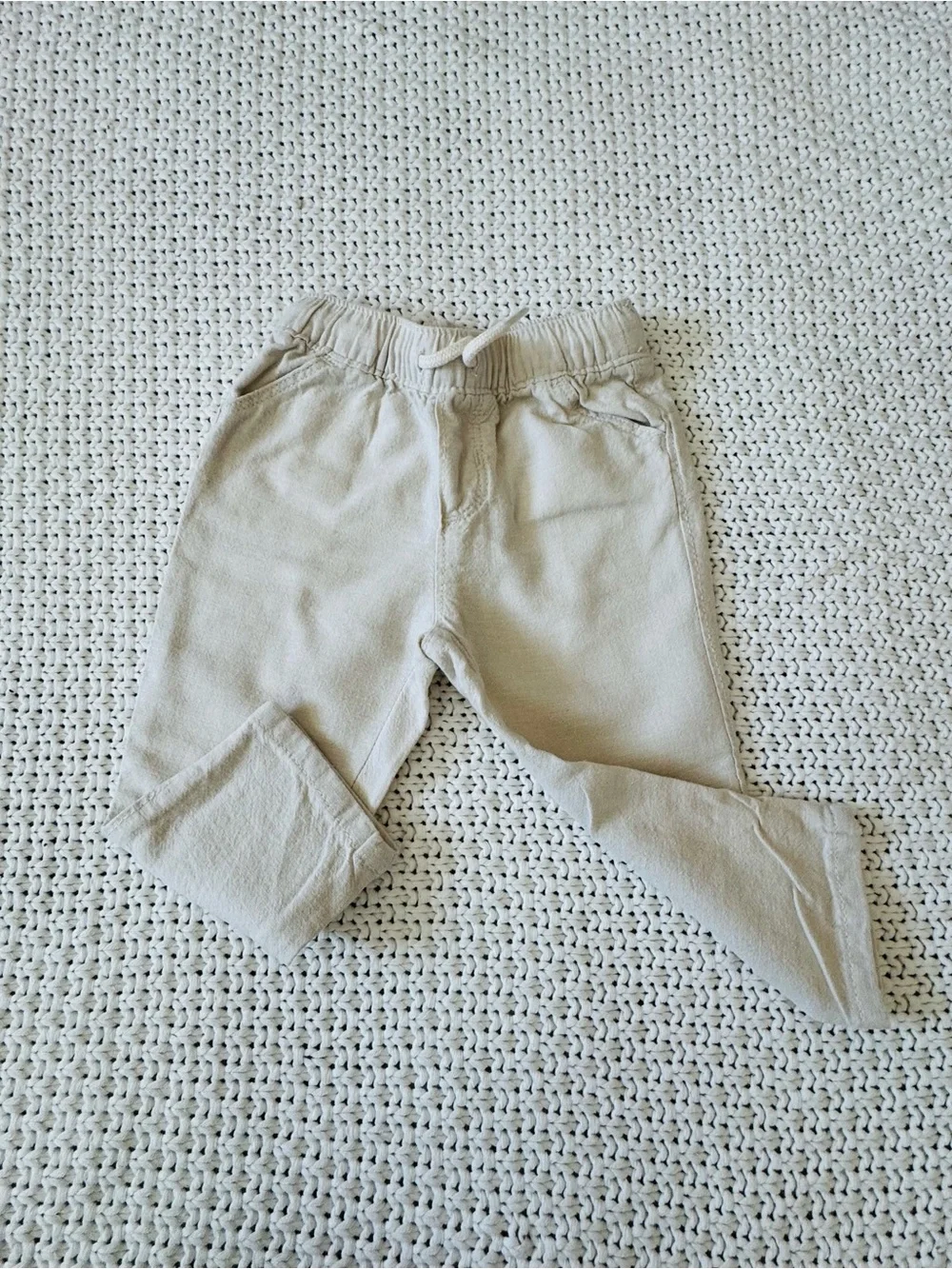 H&M Mint Green Top and Beige Pants Kids Matching Set